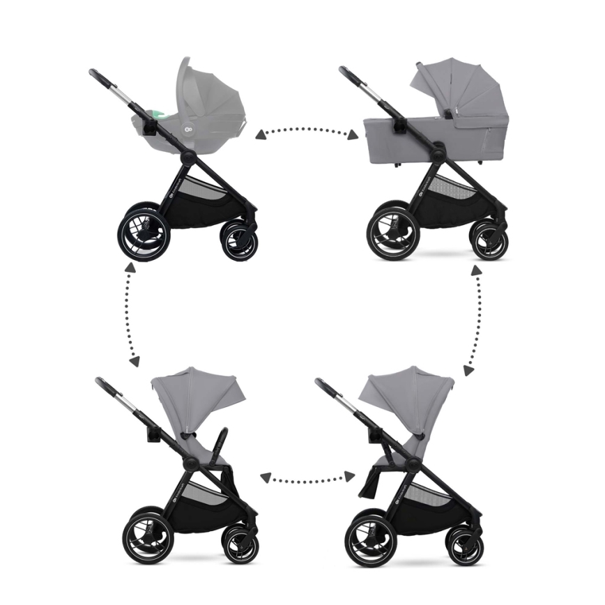 KINDERKRAFT - Passeggino combinato 2in1 NEA 2 Platinum grigio