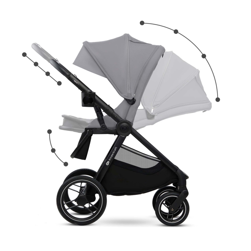 KINDERKRAFT - Passeggino combinato 2in1 NEA 2 Platinum grigio