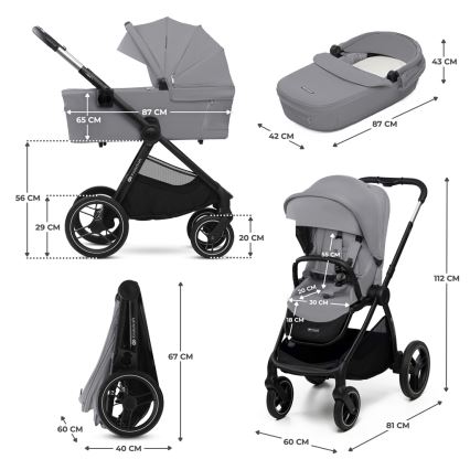 KINDERKRAFT - Passeggino combinato 2in1 NEA 2 Platinum grigio