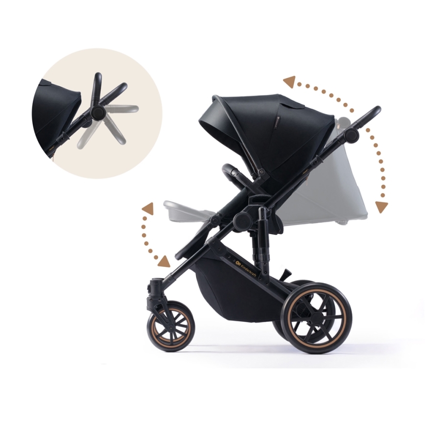 KINDERKRAFT - Passeggino combinato 2in1 PRIME 2 nero
