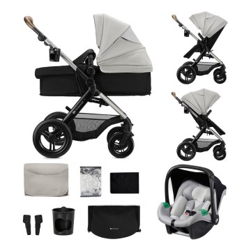 KINDERKRAFT - Passeggino combinato 3 in 1 MOOV 2 XL Air Grey