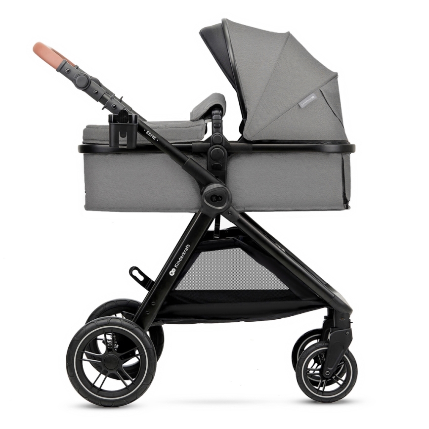 KINDERKRAFT - Passeggino combinato 3in1 ESME Moonlight grigio + seggiolino auto MINK PRO