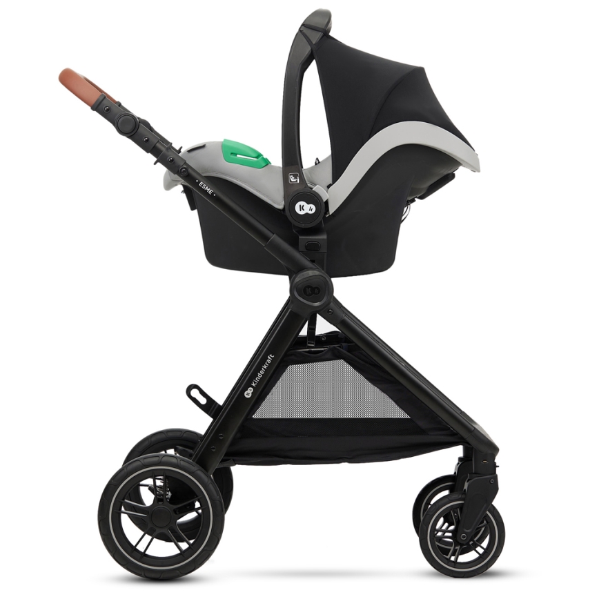 KINDERKRAFT - Passeggino combinato 3in1 ESME Moonlight grigio + seggiolino auto MINK PRO