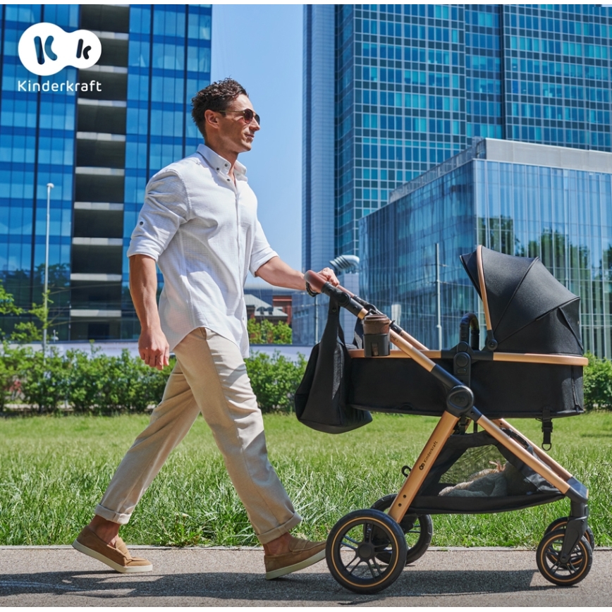 KINDERKRAFT - Passeggino combinato 3in1 ESME Pure nero + seggiolino auto MINK PRO