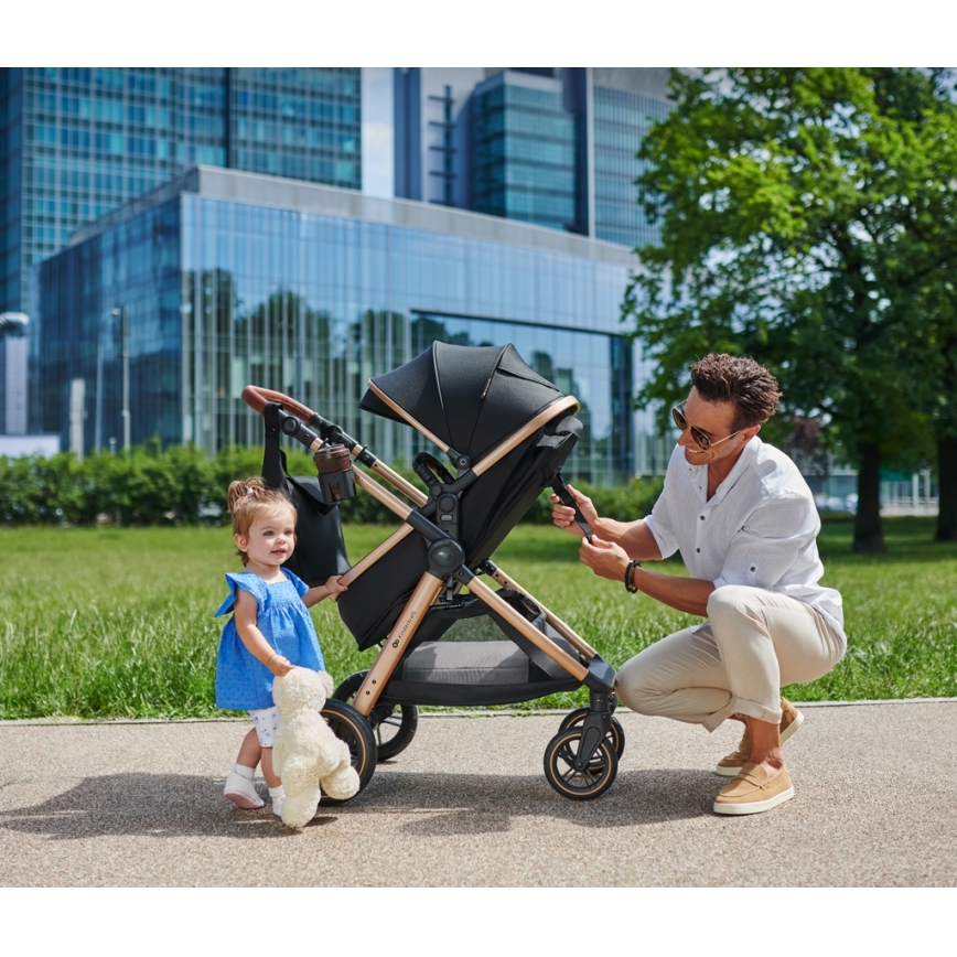 KINDERKRAFT - Passeggino combinato 3in1 ESME Pure nero + seggiolino auto MINK PRO