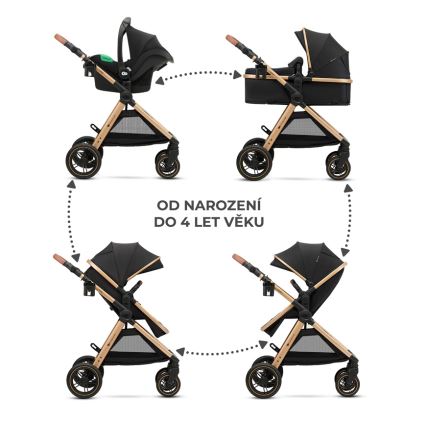 KINDERKRAFT - Passeggino combinato 3in1 ESME Pure nero + seggiolino auto MINK PRO