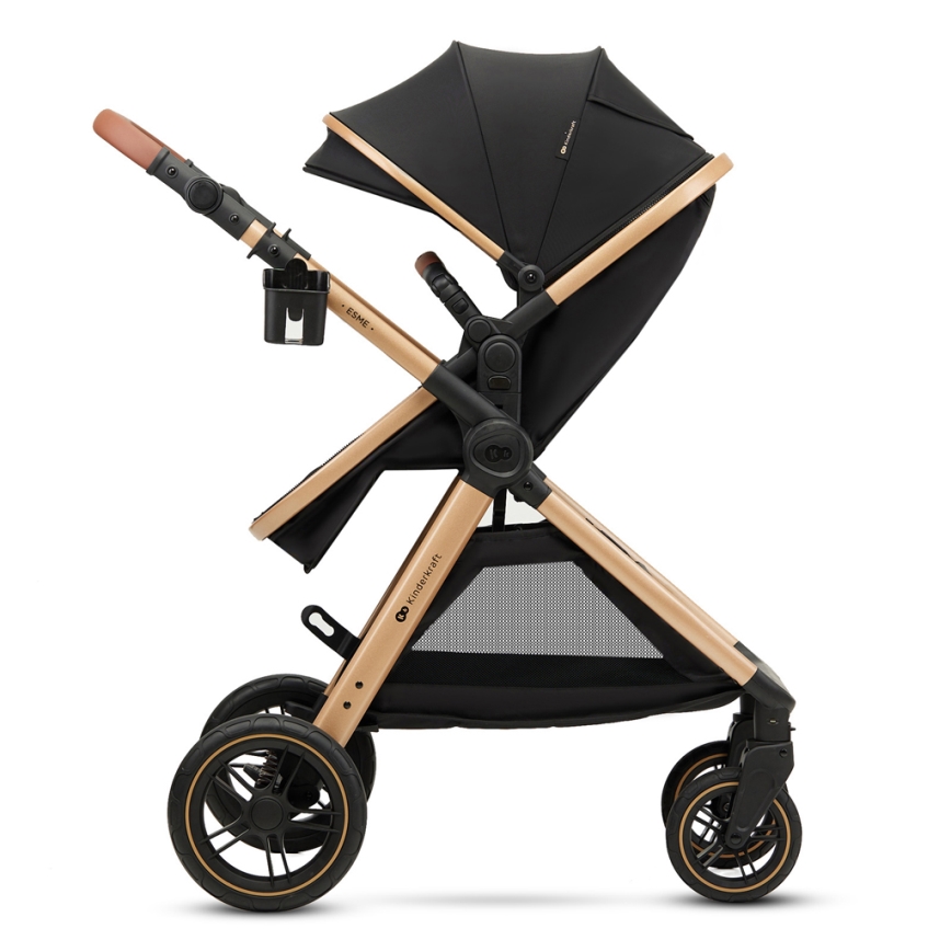 KINDERKRAFT - Passeggino combinato 3in1 ESME Pure nero + seggiolino auto MINK PRO