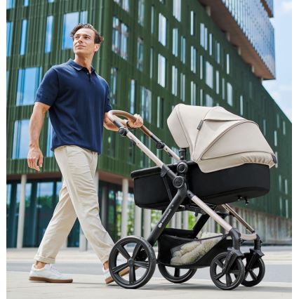 KINDERKRAFT - Passeggino combinato 3in1 MOOV 2 AIR Moonlight grigio + seggiolino auto MINK PRO
