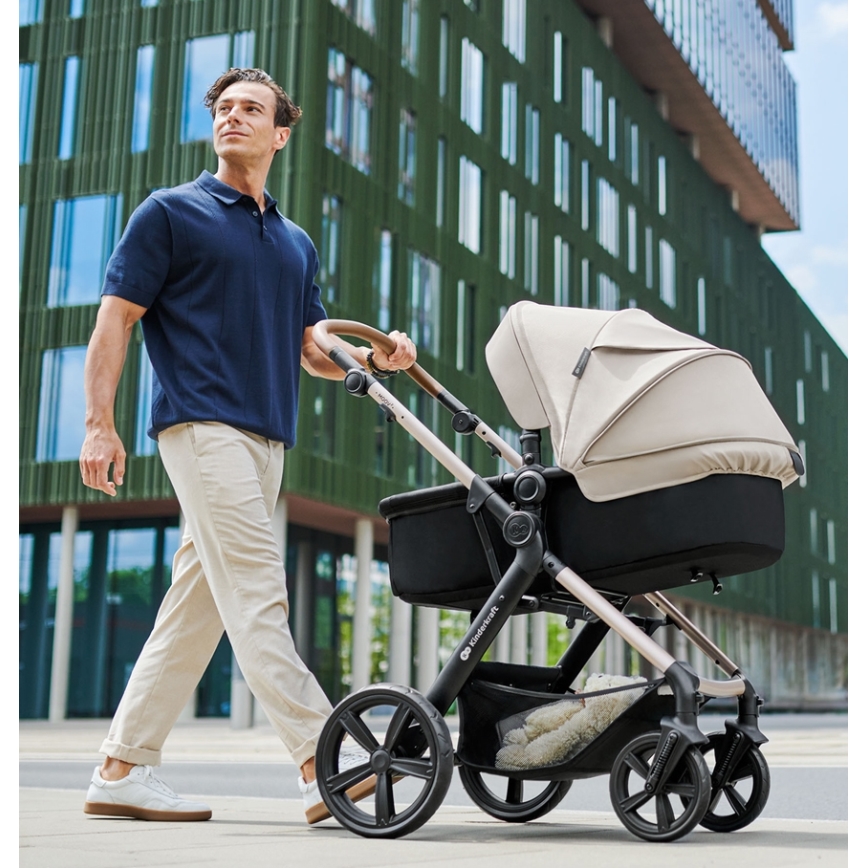 KINDERKRAFT - Passeggino combinato 3in1 MOOV 2 AIR Moonlight grigio + seggiolino auto MINK PRO
