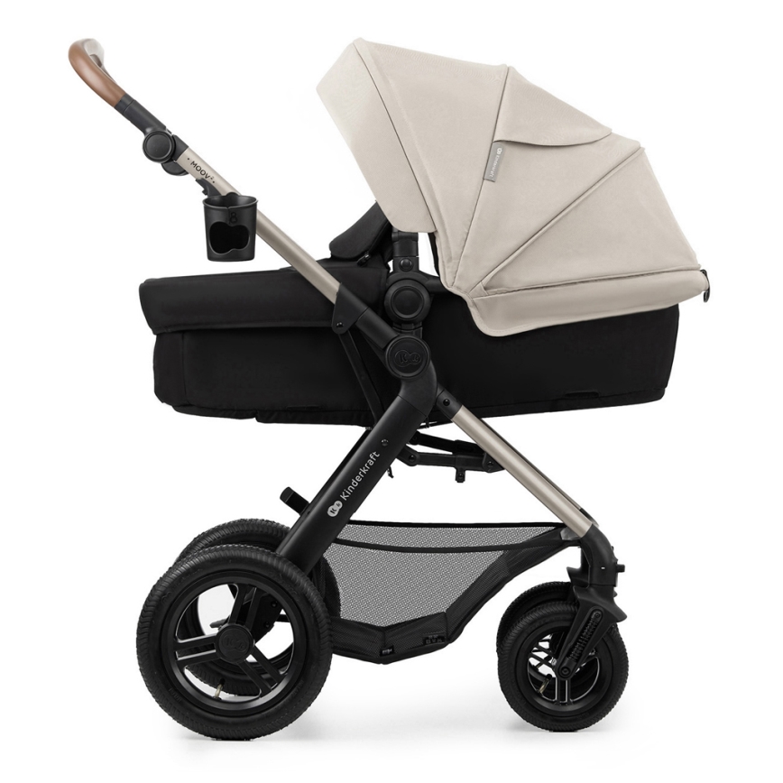KINDERKRAFT - Passeggino combinato 3in1 MOOV 2 AIR Moonlight grigio + seggiolino auto MINK PRO