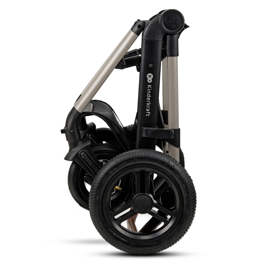 KINDERKRAFT - Passeggino combinato 3in1 MOOV 2 AIR Moonlight grigio + seggiolino auto MINK PRO