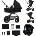KINDERKRAFT - Passeggino combinato 3in1 MOOV 2 AIR Pure nero + seggiolino auto MINK PRO