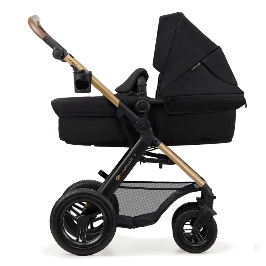 KINDERKRAFT - Passeggino combinato 3in1 MOOV 2 AIR Pure nero + seggiolino auto MINK PRO
