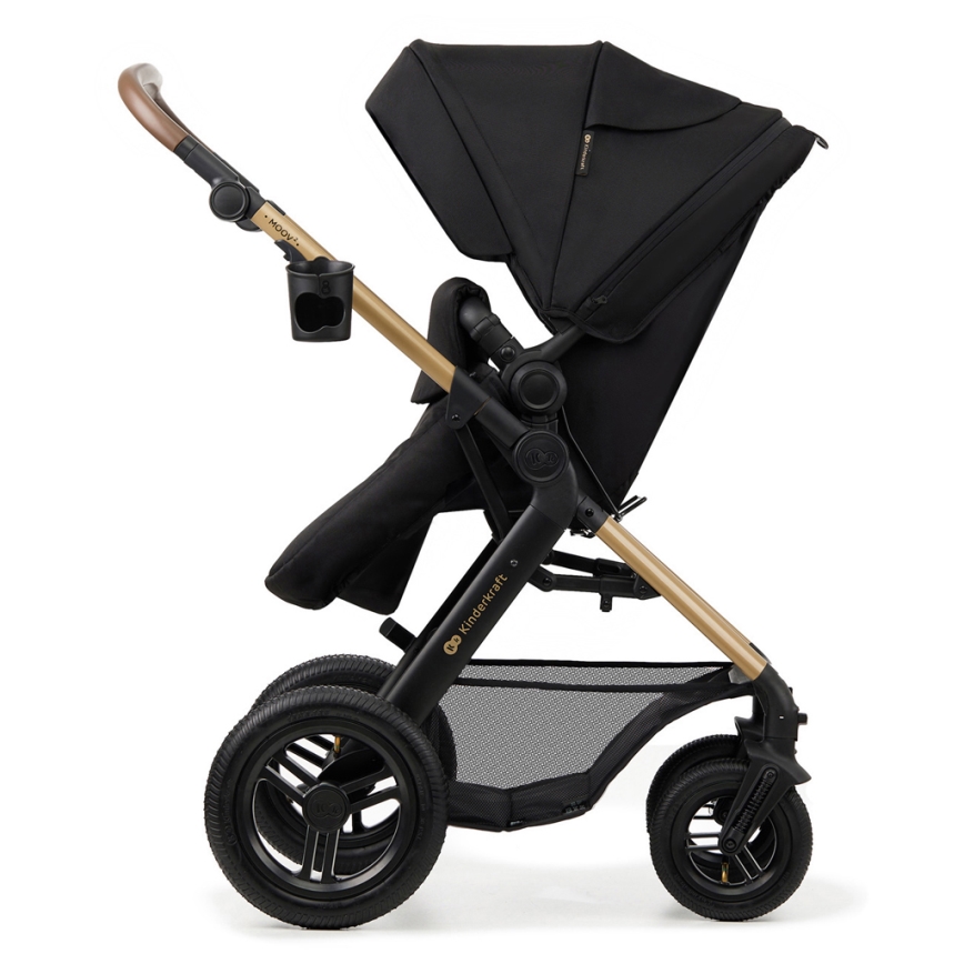KINDERKRAFT - Passeggino combinato 3in1 MOOV 2 AIR Pure nero + seggiolino auto MINK PRO