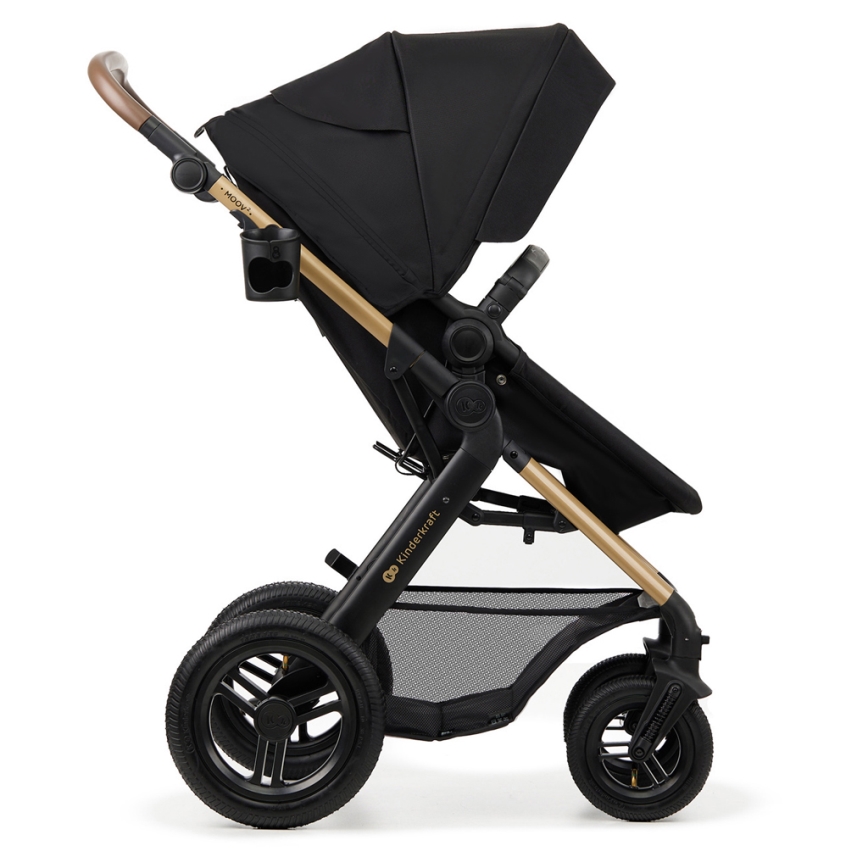 KINDERKRAFT - Passeggino combinato 3in1 MOOV 2 AIR Pure nero + seggiolino auto MINK PRO