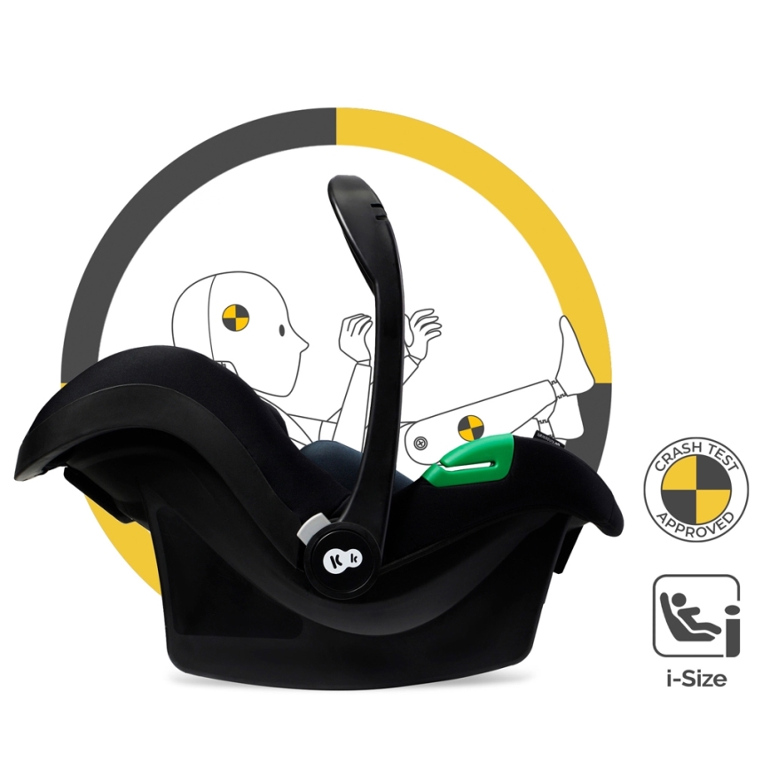 KINDERKRAFT - Passeggino combinato 3in1 MOOV 2 AIR Pure nero + seggiolino auto MINK PRO