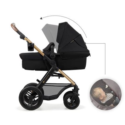 KINDERKRAFT - Passeggino combinato 3in1 MOOV 2 AIR Pure nero + seggiolino auto MINK PRO
