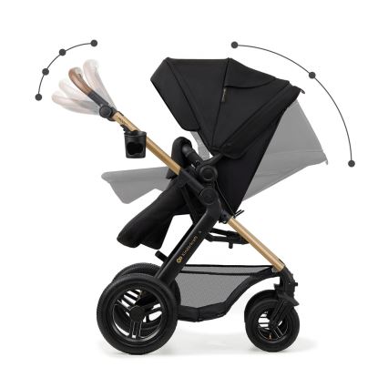 KINDERKRAFT - Passeggino combinato 3in1 MOOV 2 AIR Pure nero + seggiolino auto MINK PRO