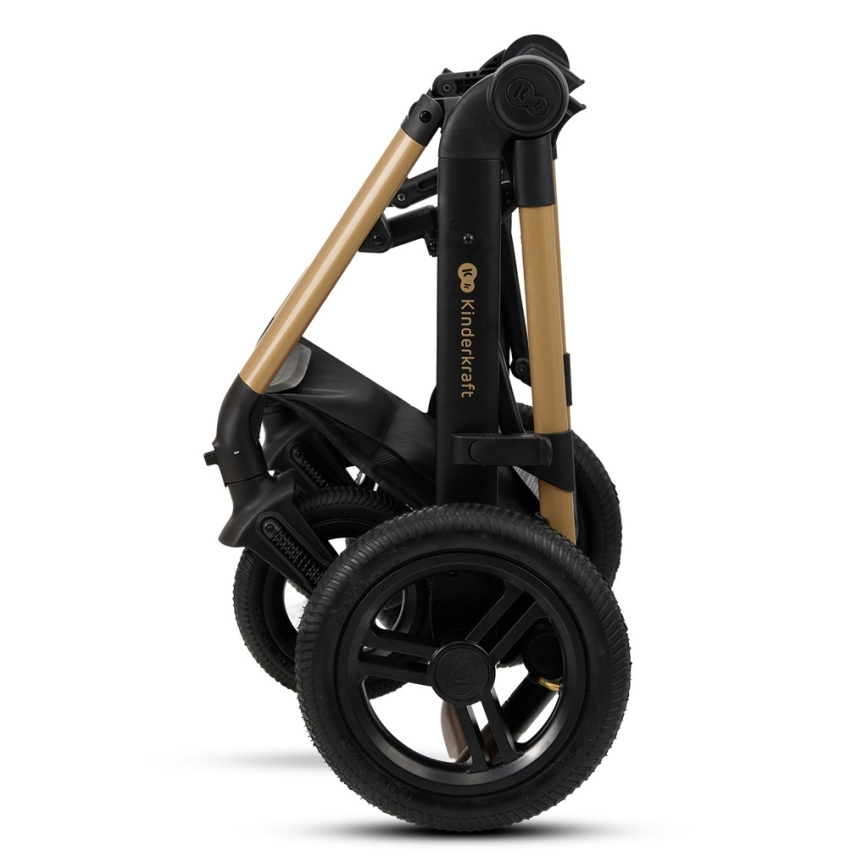 KINDERKRAFT - Passeggino combinato 3in1 MOOV 2 AIR Pure nero + seggiolino auto MINK PRO