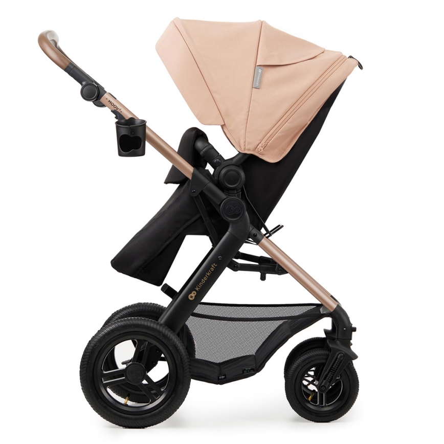 KINDERKRAFT - Passeggino combinato 3in1 MOOV 2 AIR Sand beige + seggiolino auto MINK PRO