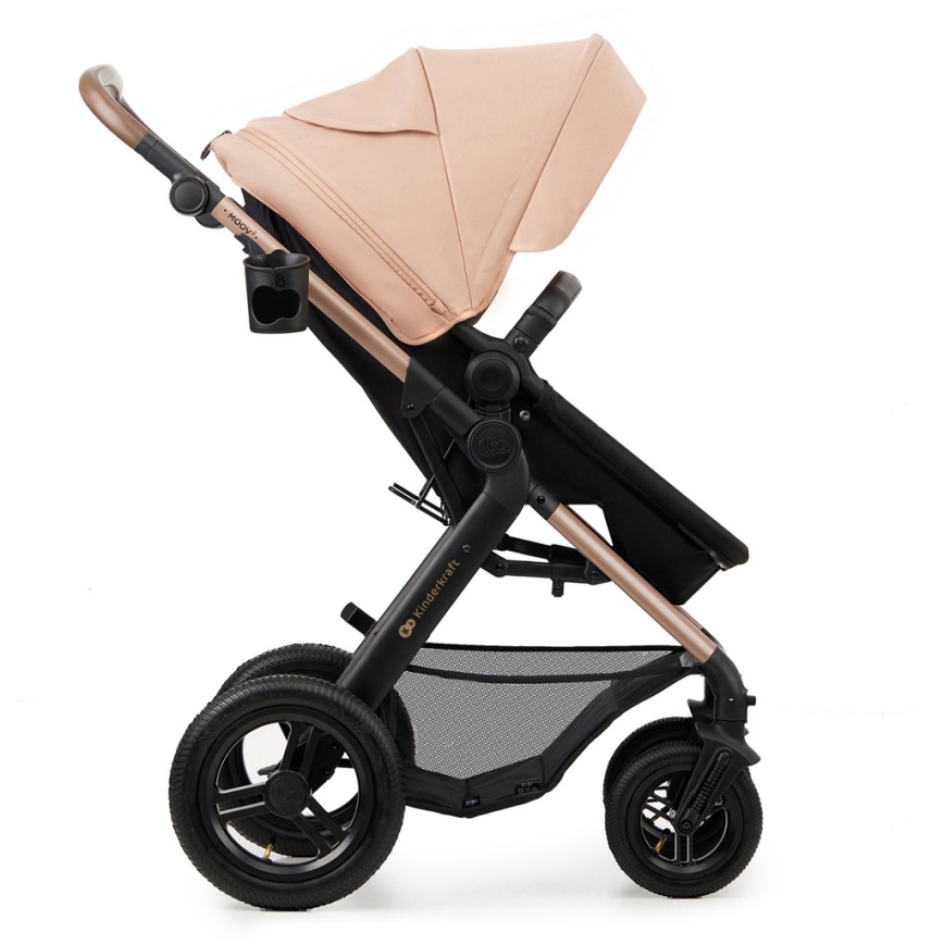 KINDERKRAFT - Passeggino combinato 3in1 MOOV 2 AIR Sand beige + seggiolino auto MINK PRO
