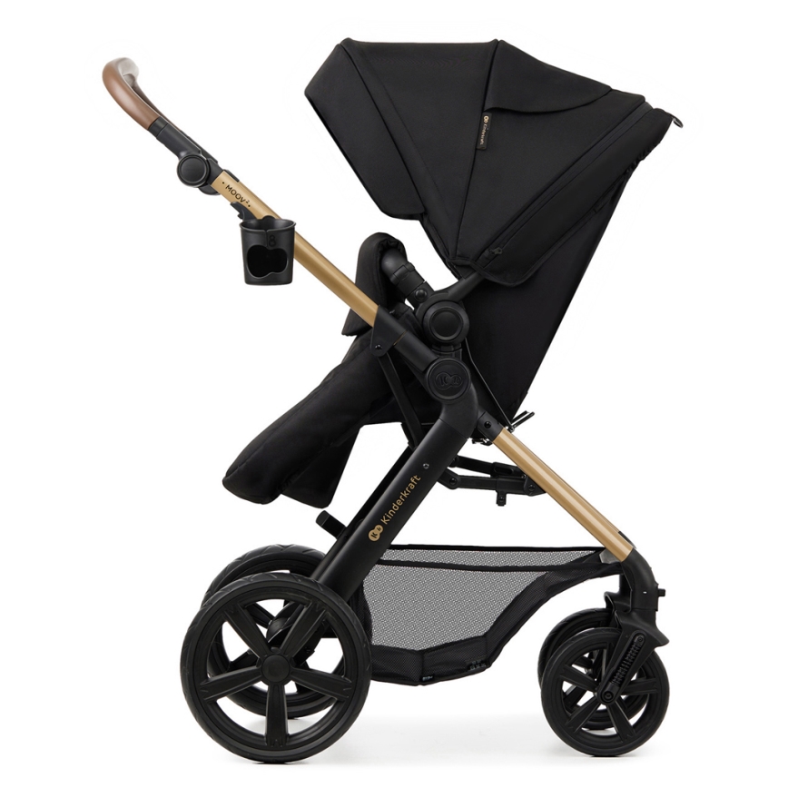 KINDERKRAFT - Passeggino combinato 3in1 MOOV 2 Pure nero + seggiolino auto MINK PRO