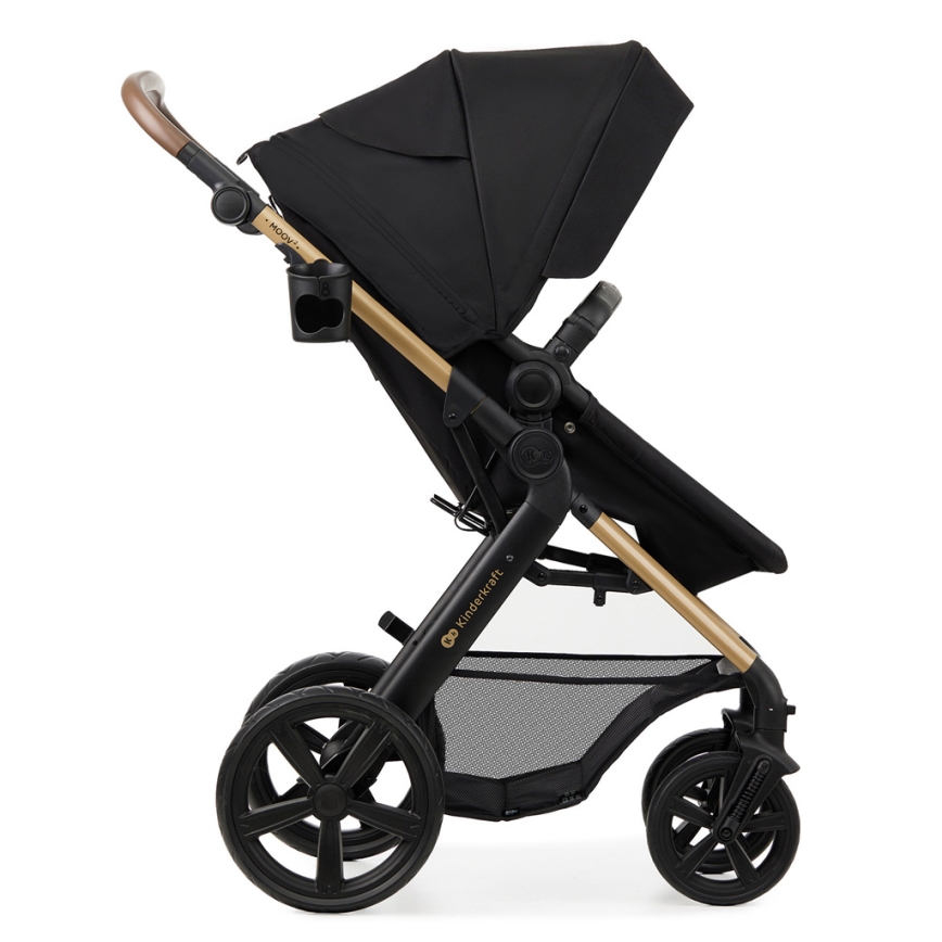 KINDERKRAFT - Passeggino combinato 3in1 MOOV 2 Pure nero + seggiolino auto MINK PRO