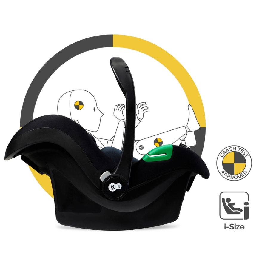 KINDERKRAFT - Passeggino combinato 3in1 MOOV 2 Pure nero + seggiolino auto MINK PRO
