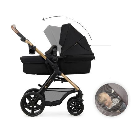 KINDERKRAFT - Passeggino combinato 3in1 MOOV 2 Pure nero + seggiolino auto MINK PRO