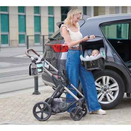 KINDERKRAFT - Passeggino combinato 3in1 MOOV 2 Sand beige + seggiolino auto MINK PRO