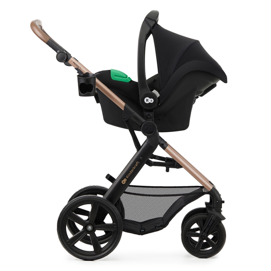 KINDERKRAFT - Passeggino combinato 3in1 MOOV 2 Sand beige + seggiolino auto MINK PRO