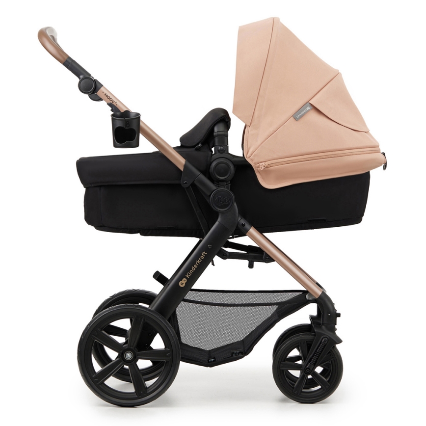 KINDERKRAFT - Passeggino combinato 3in1 MOOV 2 Sand beige + seggiolino auto MINK PRO