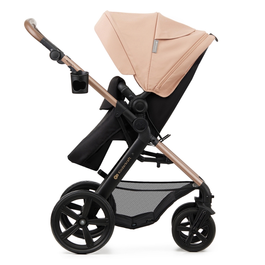KINDERKRAFT - Passeggino combinato 3in1 MOOV 2 Sand beige + seggiolino auto MINK PRO