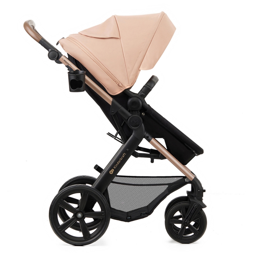 KINDERKRAFT - Passeggino combinato 3in1 MOOV 2 Sand beige + seggiolino auto MINK PRO
