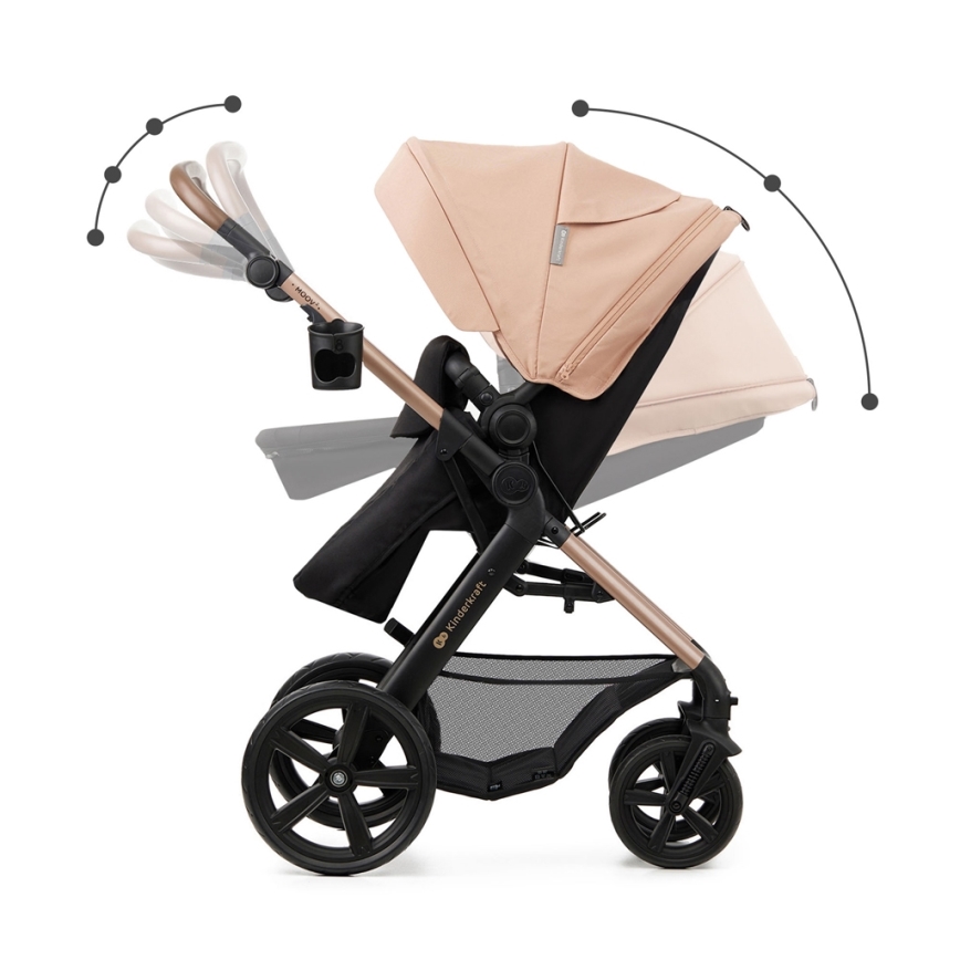 KINDERKRAFT - Passeggino combinato 3in1 MOOV 2 Sand beige + seggiolino auto MINK PRO
