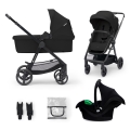 KINDERKRAFT - Passeggino combinato 3in1 NEWLY Classico nero  + seggiolino auto MINK PRO