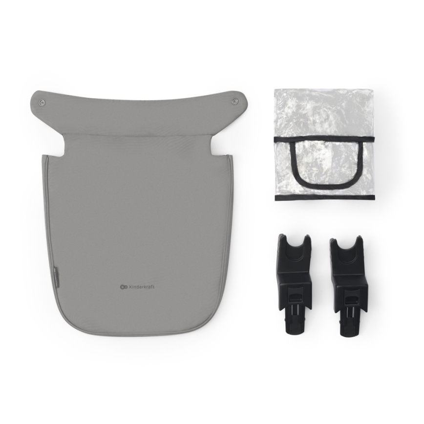 KINDERKRAFT - Passeggino combinato 3in1 NEWLY Moonlight grigio  + seggiolino auto MINK PRO
