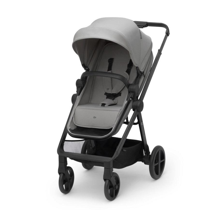 KINDERKRAFT - Passeggino combinato 4v1 NEWLY Classico grigio + seggiolino auto MINK PRO con base ISOFIX