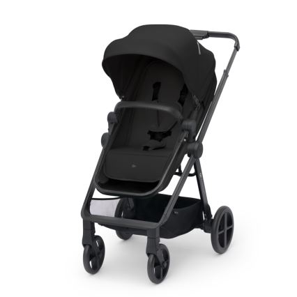 KINDERKRAFT - Passeggino combinato 4v1 NEWLY Classico nero + seggiolino auto MINK PRO con base ISOFIX