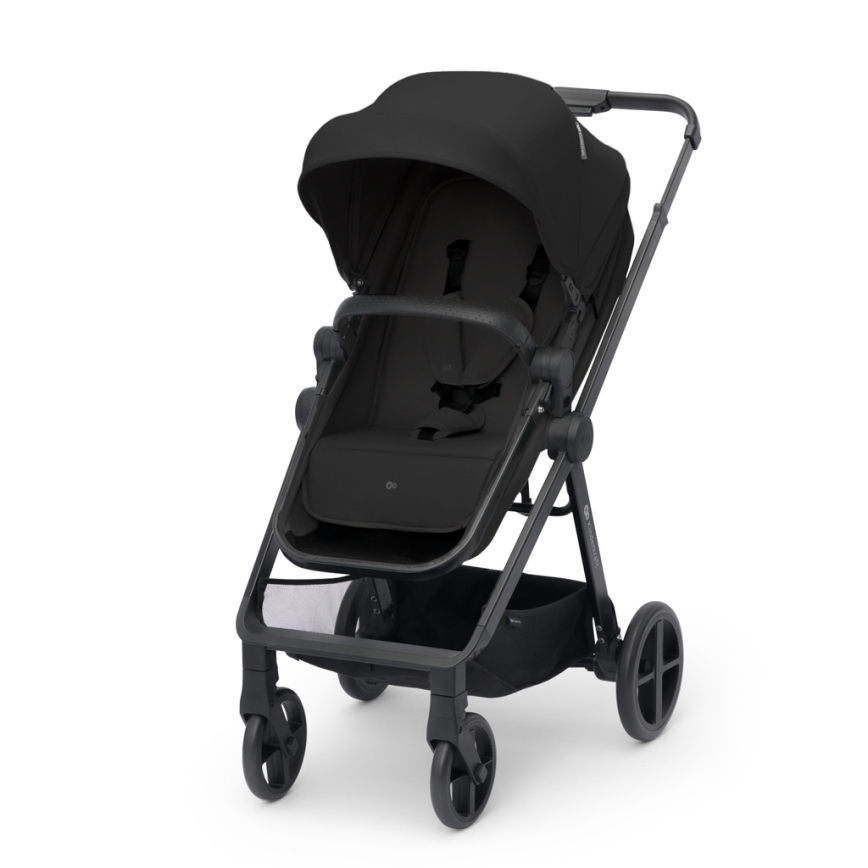 KINDERKRAFT - Passeggino combinato 4v1 NEWLY Classico nero + seggiolino auto MINK PRO con base ISOFIX