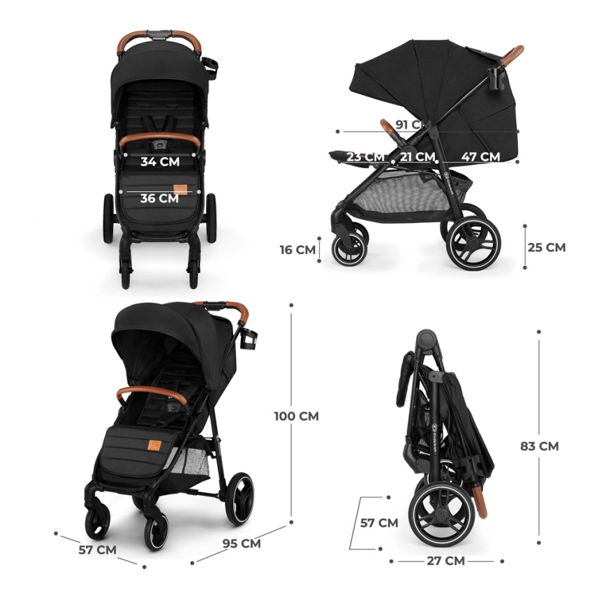 KINDERKRAFT - Passeggino GRANDE PLUS nero