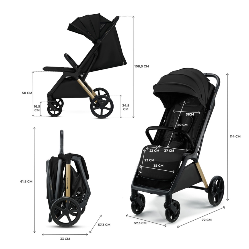 KINDERKRAFT - Passeggino LOOM nero
