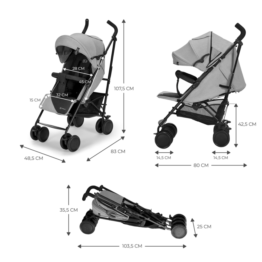 KINDERKRAFT - Passeggino SIESTA Ash grigio
