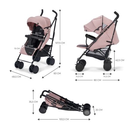 KINDERKRAFT - Passeggino SIESTA Pink principessa
