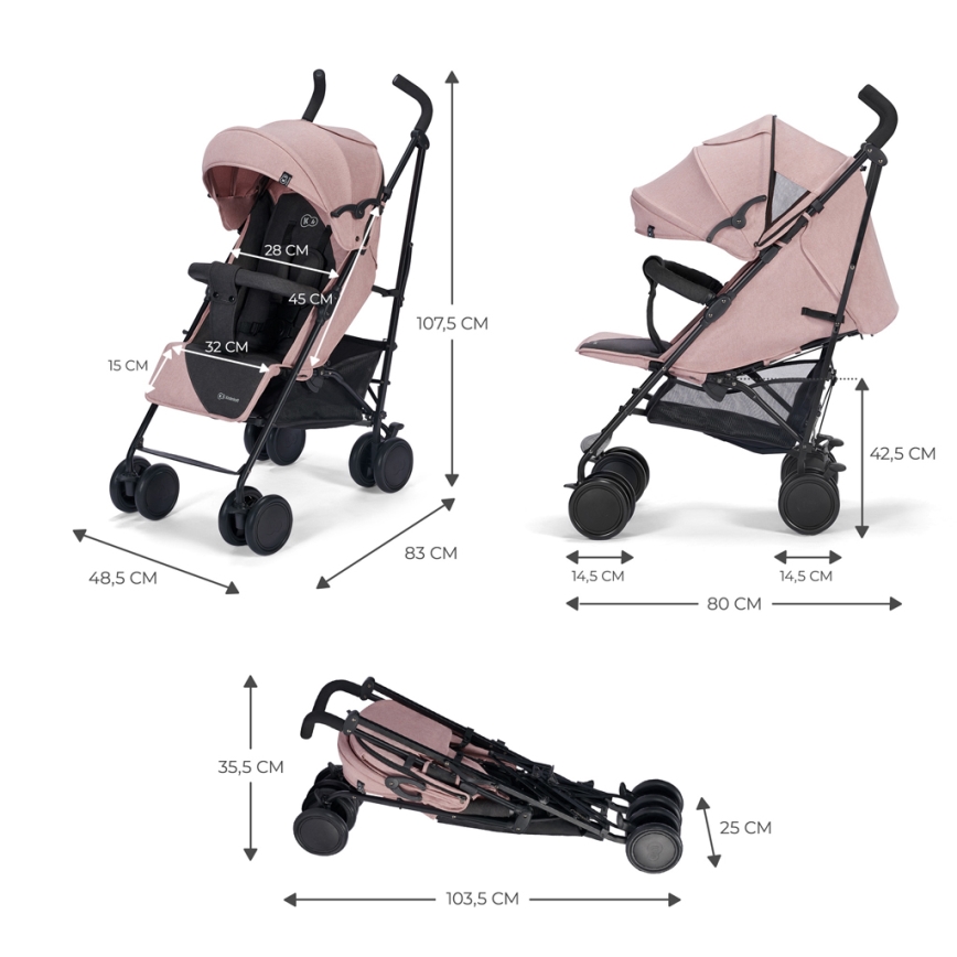 KINDERKRAFT - Passeggino SIESTA Pink principessa
