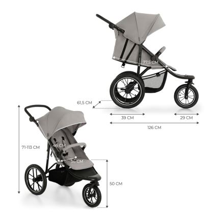KINDERKRAFT - Passeggino sportivo HELSI2 grigio