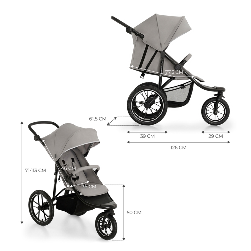 KINDERKRAFT - Passeggino sportivo HELSI2 grigio