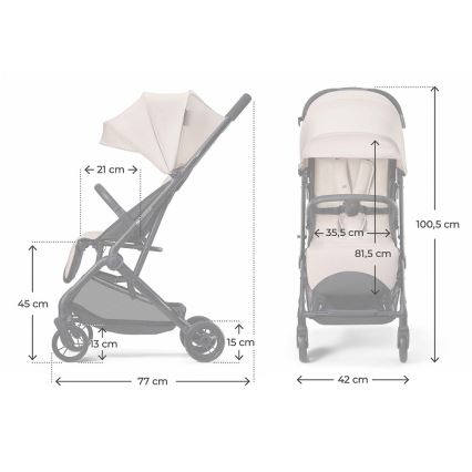KINDERKRAFT - Passeggino sportivo INDY 3 Misty Beige