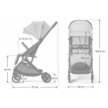 KINDERKRAFT - Passeggino sportivo INDY 3 Urban Grey