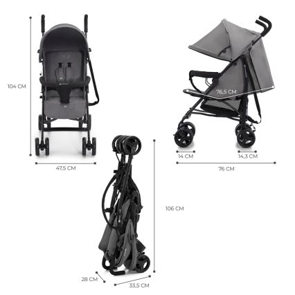 KINDERKRAFT - Passeggino TIK Stone grigio